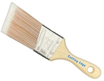 Cutting Edge Premium Quality SRT Synthetic Filament Paint Brush - 2 Angled Compact - Wooden Ergonomic Grip Beavertail Handle - Suitable for All Paints, No Breaking-In Required (2 Angled Compact)