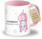 LOOXIS Personalisierte Tasse für Kinder mit Namen, Text & Motiv bedruckt – 325ml, Keramik, versch. Farben – Geschenkidee Jungen, Mädchen, Einschulung, Kindergarten – Rosa, Schultüten-Einhorn