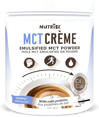 Poudre MCT C8 C10, crémeuse (Protéines de Lait) | Pour la cétose, régime keto, paléo, jeûne intermittent