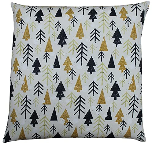 matches21 Kissenhülle Gloria Tannenbäume Winter Bäume Kissenbezug Heimtextilien bunt Baumwolle 1 STK 40x40 cm
