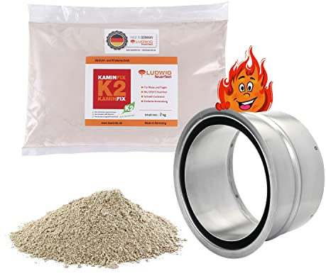 Doppelwandfutter + 2kg Schamottemörtel. Doppelwandfutter in unterschiedlichen Ø zum anschließen von Rauchrohr, Stahlrohr, Ofenrohr. Der richtige Anschluss für Ofen/Kamin. (Ø 130)