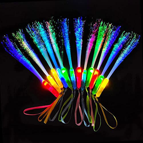 Senhui 72 Leuchtstäbe,Party Leuchtstäbe Partyzubehör Leuchtstab Glasfaser 3 Modi Farbe blinkende LED Lichtstäbe Glow Glasfaser Leuchtstab Leuchtstäbe Bunte für Konzert Hochzeit Party