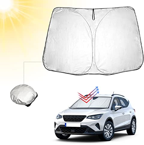 BIBIBO V*W T-ROC SUV Parasol para Coche con V*W T-ROC SUV 2018-2024, protección Solar para Coche, Calidad certificada, Cubierta de Parabrisas Plegable, con protección UV