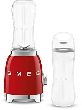 SMEG Retro Personal Mixer mit 2 Flaschen PBF01RDUS, Rot, Größe M