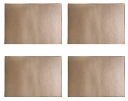 4 pezzi/set tovagliette in pelle, sottopiatti sottobicchieri tappetini per ciotole tappetini da scrivania tappetini antiscivolo tre colori (oro # 2)