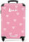 NoBoringSuitcases.com Valise Enfant, Valise Cabine, Valise Enfant Fille, Bagages Enfant, Valise Roulette, Valise Rose, Valise Rigide, Valise Personnalisable 55x35x25cm (Motif de cœurs - Rose)