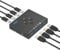 USB 3.0 Switch 4 Computers Sharing 4 USB Peripheral Devices Switcher for PC Laptop Mouse Keyboard Scanner Printer with One Button Swapping and 3.5mm Audio Output