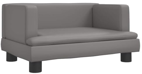 vidaXL Hundebett, Hundekissen mit weicher Polsterung, Hundesofa Hundecouch für kleine Hunde Haustiere, Haustierbett Katzenbett, Grau Kunstleder