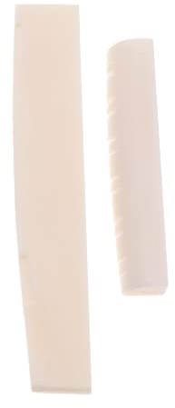 12-saitige Folk Gitarre Knochen Steg Sattel und Sattel Set - Verbessern Sie den Klang Ihrer Gitarre