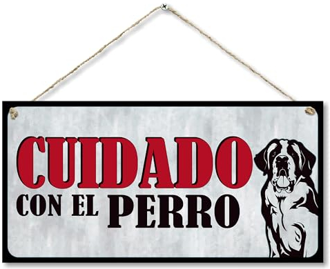 CARISPIBET ¡Cuidado con el perro! Señales de advertencia Señales para el hogar señal para puerta señales para exterior 15 x 30 cm