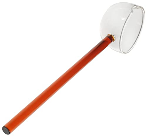 Operitacx Coffee Stir Spoons Glass Stirring Spoon Clear Glass Spoon Long Handle Milk Stirring Spoon Coffee or Tea Glass Stirrer Spoon Glass Coffee Spoon (Red) Japanese Drink
