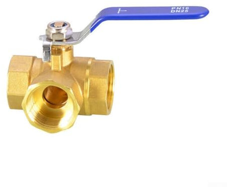 Zoegneer LT Bore Messing-Kugelhahn, drei-Wege-Kugelhahn, resistent gegen und Oxidation, für Wasser, Öl und Gas (DN25 T-Typ)