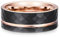 Bishilin Damen Herren Ringe Wolfram, Ring Personalisiert Bicolor 8MM Matt Gestreift Bandring Ring Größe 60 (19.1), Partnerringe Schwarz Rosegold Ringe Paar Nickelfrei