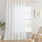 MIULEE 1er Set Voile Vorhang Sheer Leinenvorhang mit Ösen Transparente Leinen Optik Gardine Ösenschal Wohnzimmer Fensterschal Lichtdurchlässig Dekoschal Schlafzimmer 300x245cm (B x H) Weiß