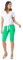 Roman Originals Knee Length Shorts for Women UK - Ladies Cropped Capri Stretch Bengaline Pants Crop Trousers Summer Legging Lounge Essentials Elasticated Casual Clothes - Pale Green - Size 10