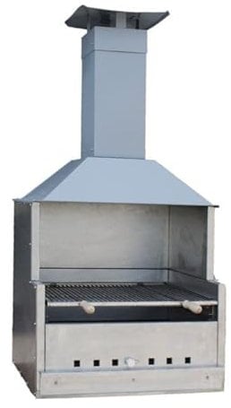 Standgrill mit Holzkohle L 70 x D 56 Lam aluminisiert