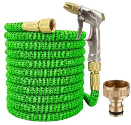 Manguera de jardín expandible Manguera de agua ret Manguera for agua de jardín, conector de Metal doble expandible, tubos de agua mágicos de alta presión for riego de jardín, lavado de coches(3/4''_25