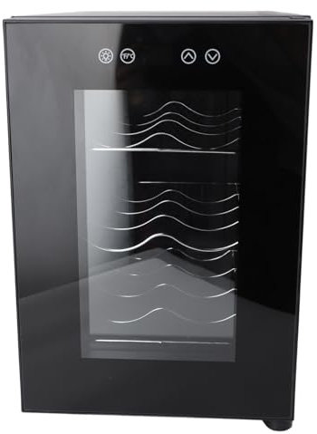 Refroidisseur de Réfrigérateur à Vin 6 Bouteilles, Affichage LED, Contrôle de Température 12°C-15°C, Cave à Vin Autoportante avec Table, comptoir. Convient pour Cuisine, (Prise UE)