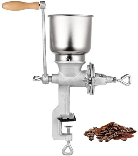 High Hopper Maismühle aus Gusseisen, manuelle Kaffeemühle, robuste Handmühle mit großem Trichter für Gerste, Weizen, Beeren, Kaffee, Kichererbsen, Pfeffer, getrocknete Bohnen, Mais und Mehl