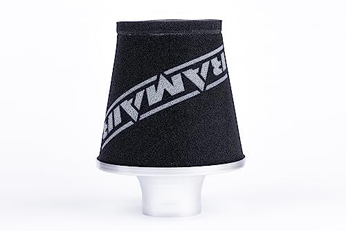 Ramair Medium 70mm OD Sivler Aluminium Neck Performance Air Filter With Coupler