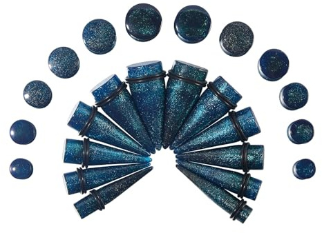 Longbeauty 24 Stücke Acryl Ohr Stretching Kit Tapers Plugs Dehnstäbe Dehnungsset Gauges Ohrpiercing Ohrdehner mit O-Ringe 10mm-20mm Piercing Schmuck