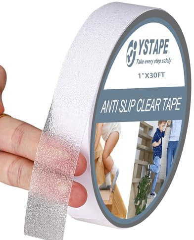 Antirutsch Klebeband Treppe 25mm x 9m Kleber Rutschfest Klebeband Wasserdicht Anti Slip Tape für Stufen Drinnen und Draußen, Transparent