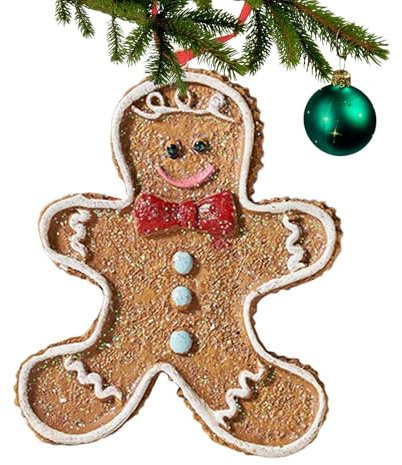 Ornamenti natalizi di pan di , ciondolo a forma di pan di , graziose statuette in stile cartone animato, affascinante decorazione per la casa per le vacanze, ornamenti per caminetto per