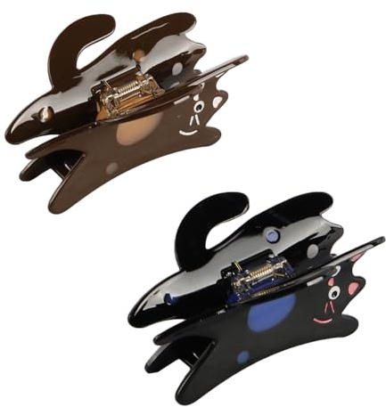 Namvo Lot de 2 Pinces à Cheveux en acétate de Cellulose pour Chat - Accessoires pour Cheveux pour Femme - Cheveux épais et Fins