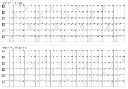 Large Poster Kalendar, 12-Month Kalendar, Jahresplaner 2025, Jahresplaner 2025, 12-Month Jahresplaner Kalender Full Year Wall Calendar 2025 for Bedroom and Study Room with Poster Design