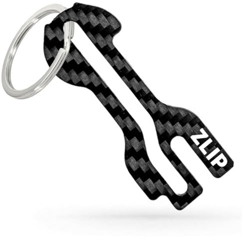 ZLIP® and Slide | Einkaufswagenlöser Carbon mit Schlüsselring | Einkaufswagenlöser für ALLE Einkaufswagen | Öffnet Frontlader- und Seitenschubfach | Einkaufswagenchip | Carbon (1x Schwarz)