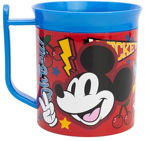 Taza infantil de plástico reutilizable para microondas de 400 ml de Mickey