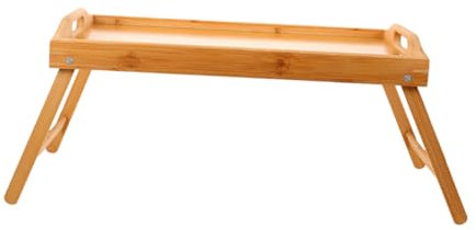 Tavolino Da Letto in Legno Con Gambe Pieghevoli E Maniglie Scrivania Per Laptop Piccolo Vassoio Salvaspazio Multifunzionale