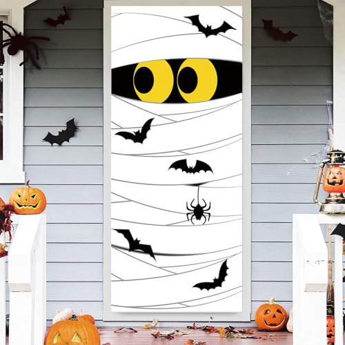 PPGGOPP Copertura per Porta a Tema Halloween Copertura per Porta dei Striscione d'halloween Striscione per Decorazioni per Porte di Halloween Copertura per Porta Ideal para Interior y Exterior (B)