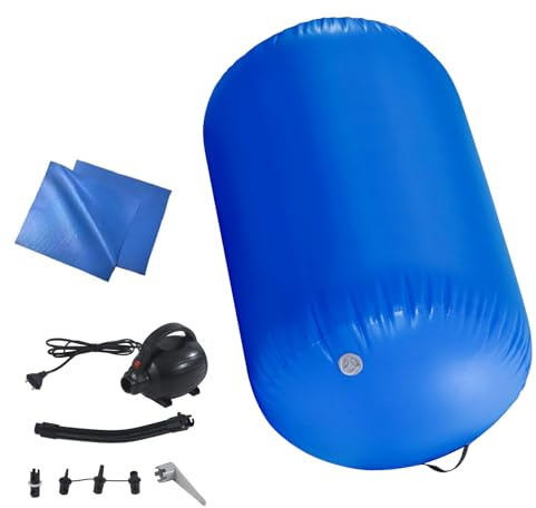 LSBIKE Aufblasbarer Air Roller 60/75/90 cm Air Barrel Luftrolle Gymnastikmatte mit Elektropumpe, Tumbling Mat für Rückwärtsüberschläge, Yoga & Wassergymnastik für Erwachsene & Kinder