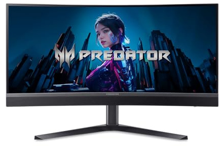 Acer Predator Gaming 1500R - Monitor curvo da 34 UWQHD 3440 x 1440 MiniLED | AMD FreeSync Premium | Fino a 200Hz | Fino a 0,5 ms | DisplayHDR 1000 | USB Type-C, DP 1.4 e 2 x HDMI 2.1 | X34