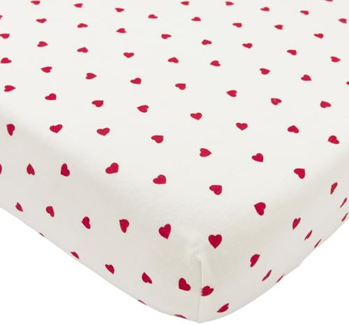 Meyco Spannbettlaken Babywiege 40x80/90cm Jersey Spannlaken Sweet Heart | 100 % Baumwolle - Oeko Tex zertifiziert - Spannbetttuch - Rundum-Gummizug - atmungsaktiv & hautfreundlich