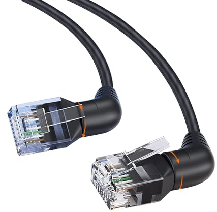 FINEANDENG Cat6a Ethernet Cable 10Gbps RJ45 Elbow Rotating Ethernet Cable 360 Degree Rotating RJ45 Male to Male Ethernet Rotating Cable for Laptops,Routers,Printers,etc(3.28 FT)(1m)