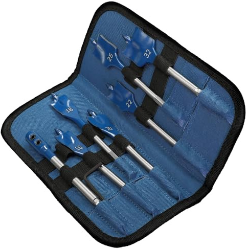 Bosch 7x EXPERT Self Cut Speed Spade Drill Bit Set (for Softwood, Particleboard, Ø 16,0, 18,0, 20,0, 22,0, 25,0, 32,0 mm, Professional Accessory Drill Driver)