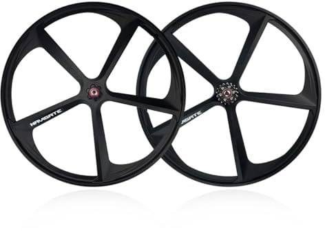 700C Laufradsatz Schwarz 5 Speichen Fixie Fahrrad-Laufradsatz Mag Fahrradrad Felgen Vorne Hinten 100/120 Mm V-Bremse for 23-28C Rennrad(Rear＋Front)