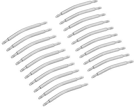 QUARKZMAN 19mm 20mm Perne A Molla Curve 1.5mm Diametro Acciaio Inossidabile Doppia Flangia Terminale Per Cinturino Orologio 20pz