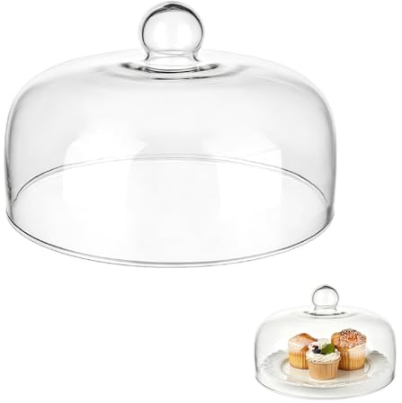 UNICRAFTALE 28cm Durchmesser Glas Kuchen Glocke Klar Runde Glas Glocke Ohne Untersetzer Für Mini Kuchen Desserts Käse Präsentation In Küche Hochzeit Party