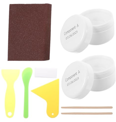 KAILIKETIY Particelle di Cristallo in Porcellana e Resina UV Bianco Kit di Riparazione per Riparare Crepe e Graffi da Bagno e Piastrelle in Ceramica e Vetroresina