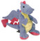 goDog Bubble Plush Dragons Squeaky Dog Toy, Chew Guard Technology - Periwinkle, Large
