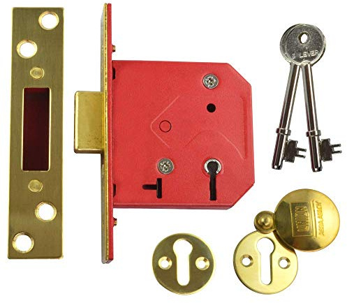 Union Locks 2101 5-Lever Mortice Deadlock 79.5mm - Brass Finish (Boxed)