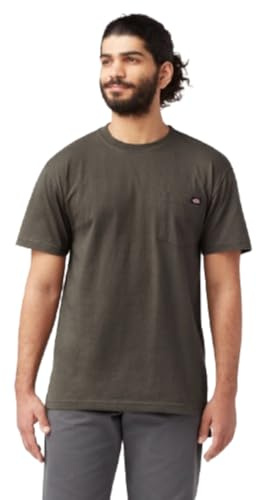 Dickies Men's Heavyweight Crew Neck Short Sleeve Tee Big-Tall T-Shirt, Black Olive, 3XL