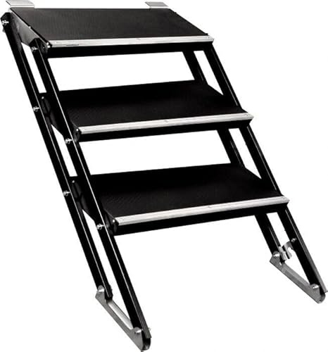Bullstage Bühnenpodeste Vario Treppe von 60 bis 100 cm Bühnenhöhe in Schwarz aus Aluminium