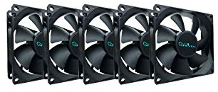 APEVIA - Ventilador silencioso con Carcasa LED (80 mm, 4 Pines, 5 Unidades)