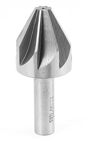 uxcell a15110300ux0279 32mm Cutting Dia 60 Degree Chamfer Mill Cutter Countersink Drill Bit, Silver Tone