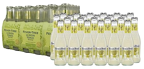 Fever Tree Lemon Tonic Water, Acqua Tonica al Limone, Ingredienti di Origine Naturale, Gusto Rinfrescante, Acqua di Fonte Gassata, 4x 200ml