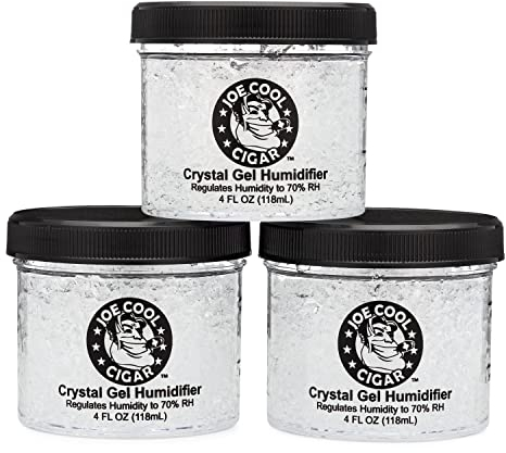 Joe Cool Cigar Crystal Gel Humidifier for Cigar Humidors (4 oz Jars) - 3 Pack